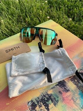 SMITH Sports Wrap Sunglasses - Teal/Gold Mirror